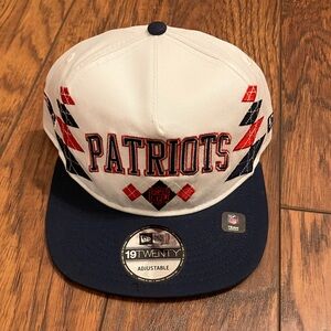 Vintage Style New Era Patriots Cap - White and Navy